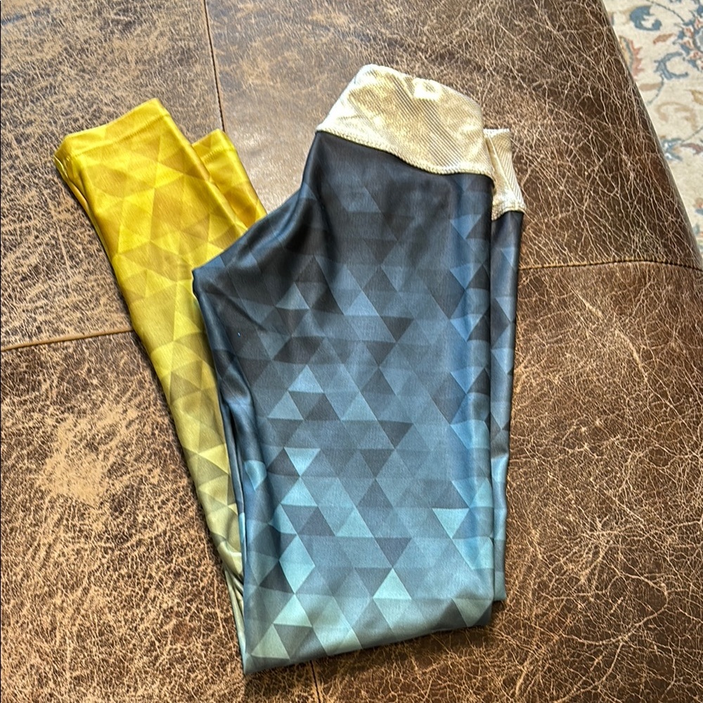 Vibrant Blue and Yellow Leggings for Active Days